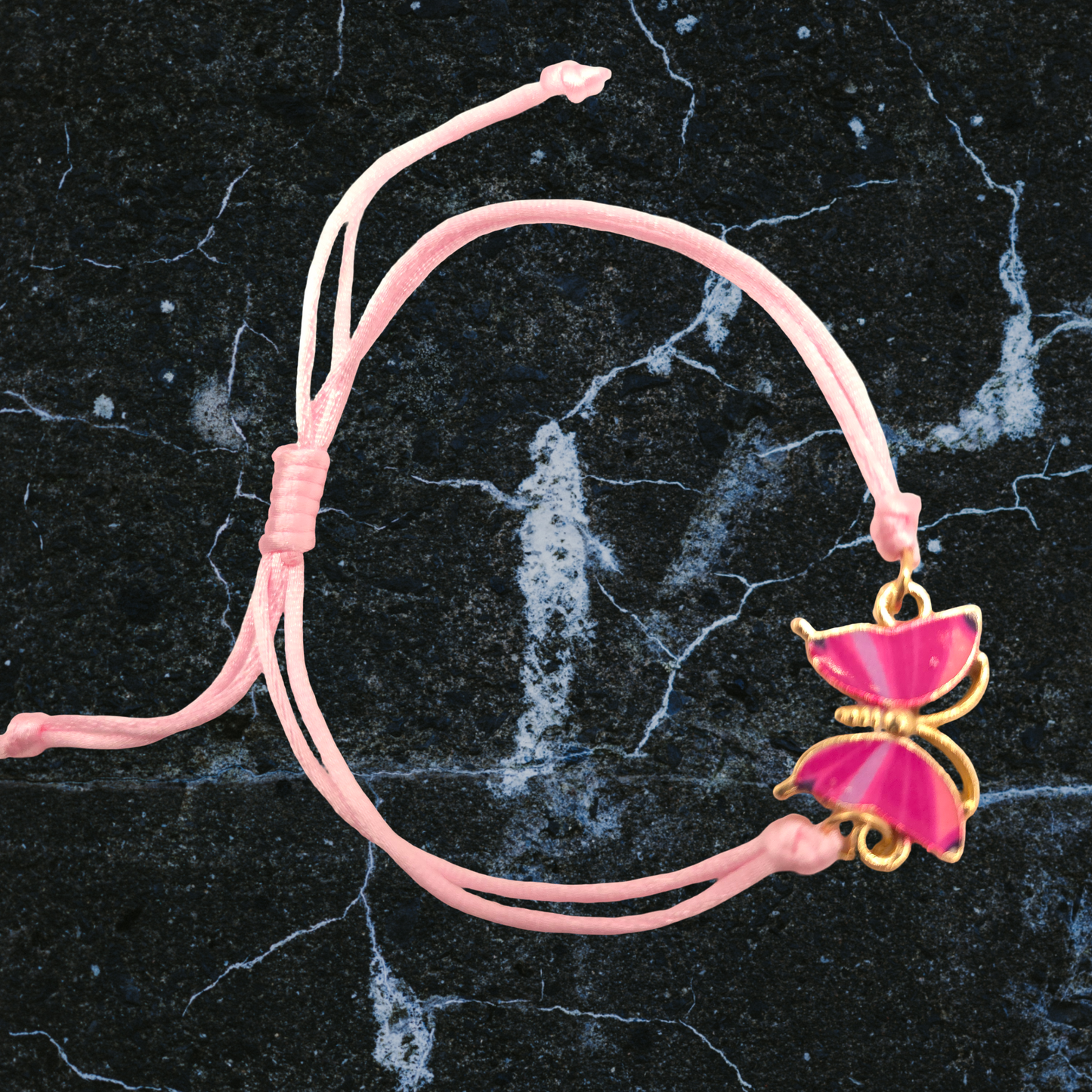 Slide Knot String Bracelet With Charm