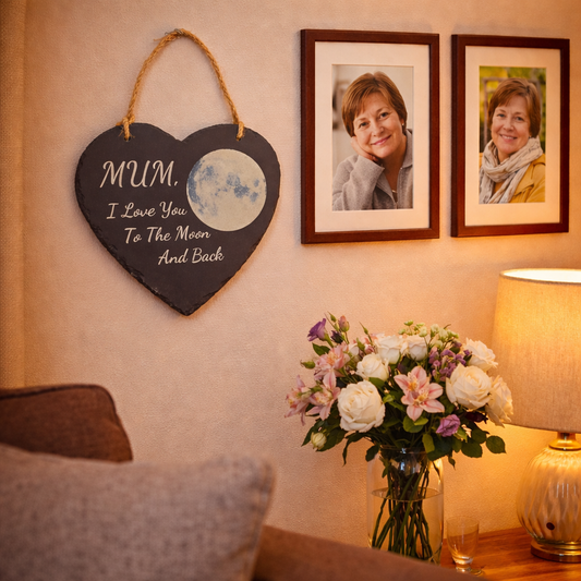 Mum, I Love you to the Moon and back - Decorative Slate