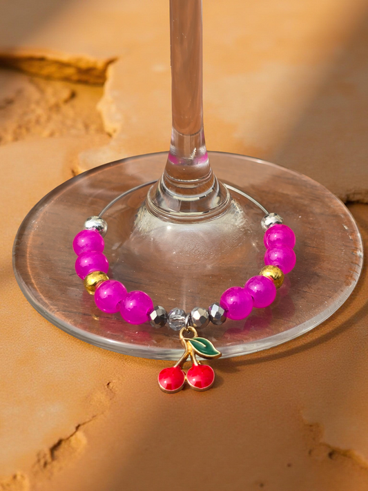 Sparkling Fruit Wine Glass Charms - Set of 4 Drink Identifiers