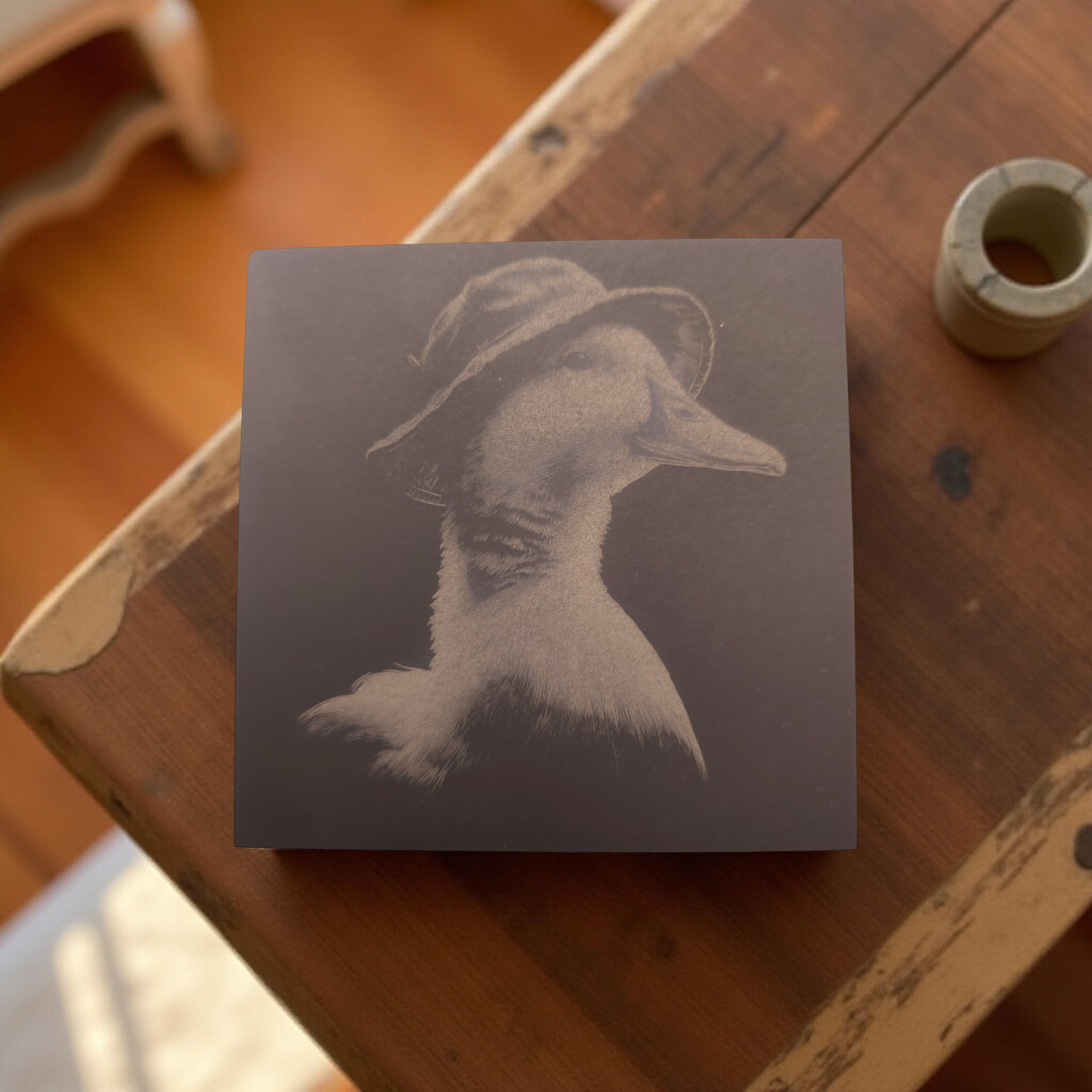 Animals in Hats - 4 pack slate coaster set of cute critters in fedora hats