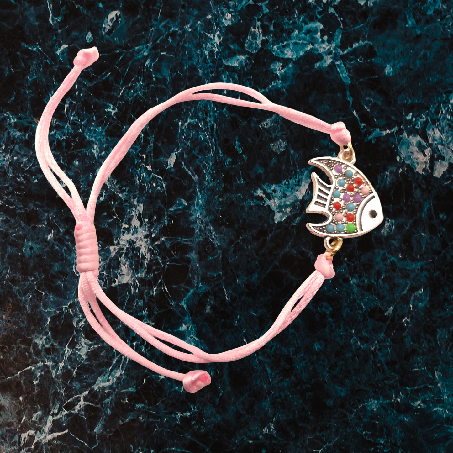 Slide Knot String Bracelet With Charm