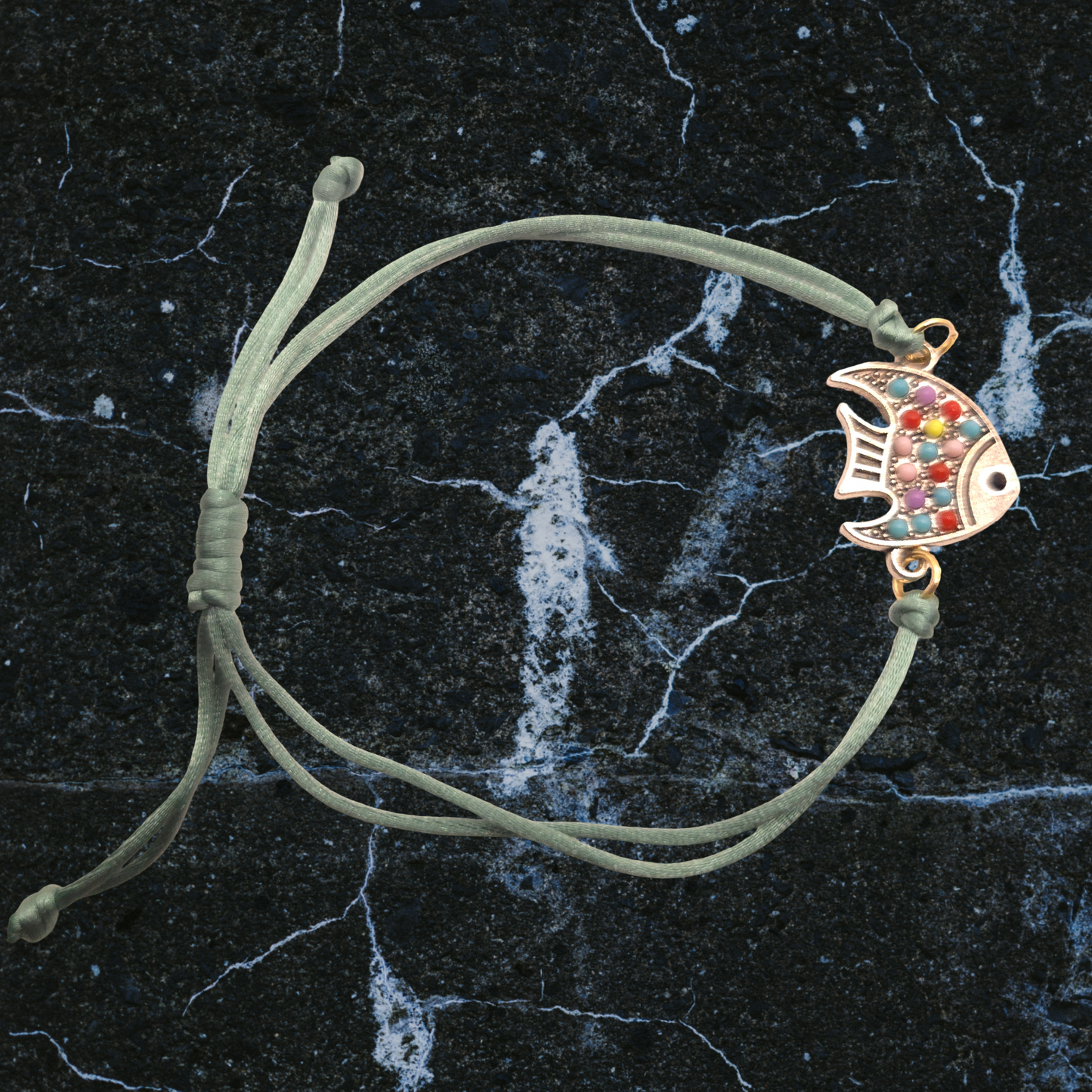 Slide Knot String Bracelet With Charm