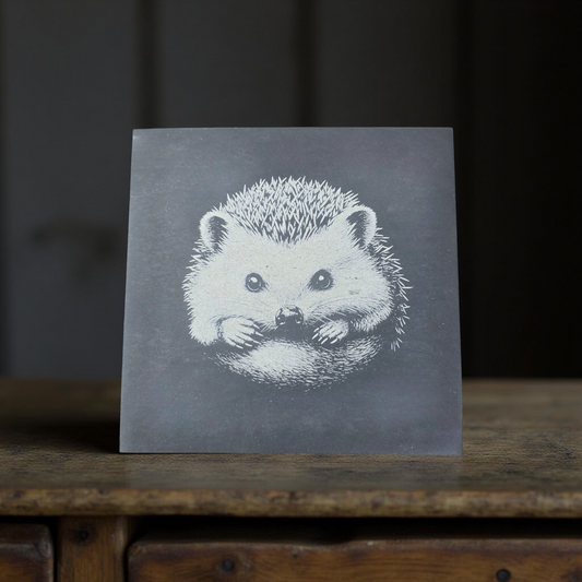 Hedgehog Slate Coaster Set - 4 pack drinks mat set