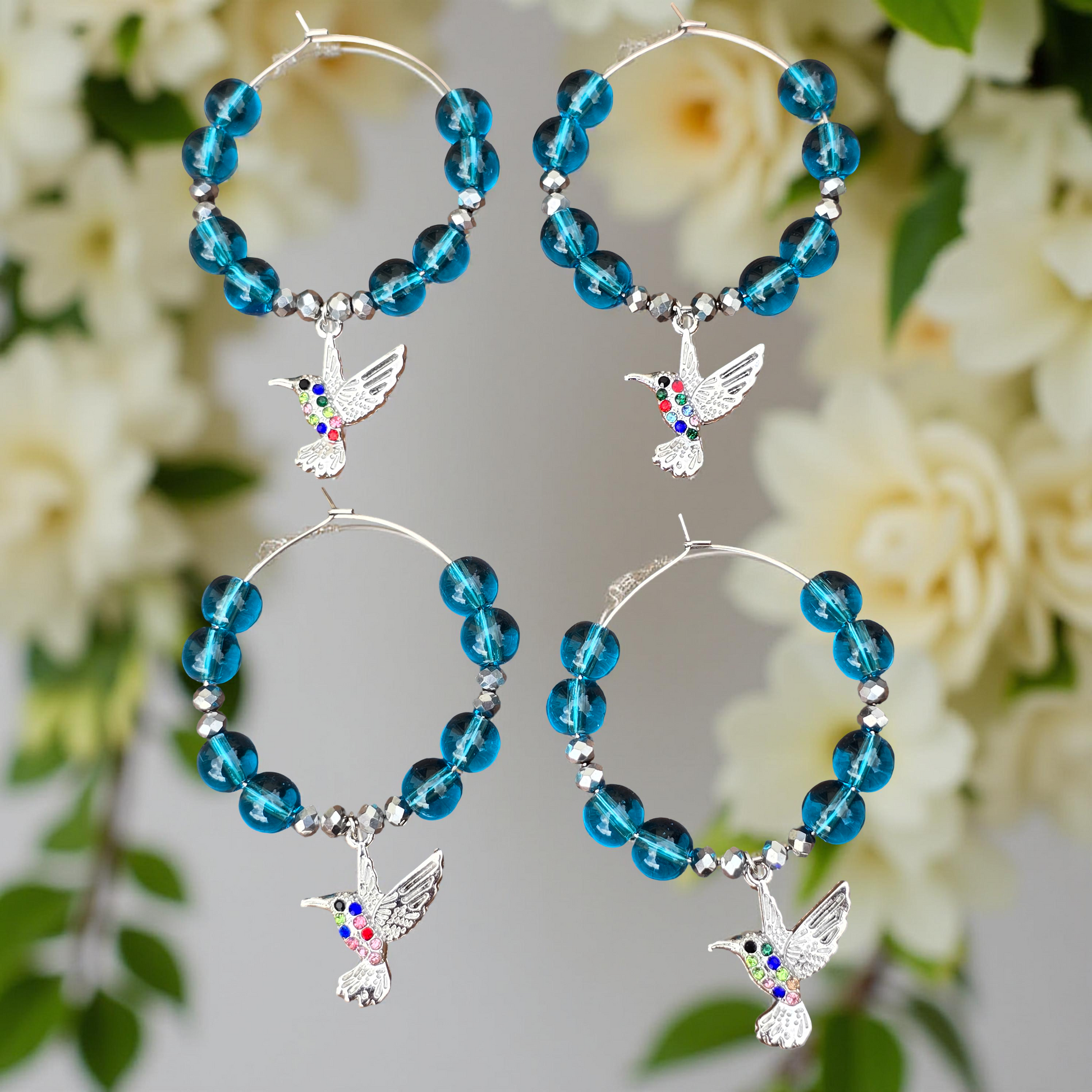 Hummingbird Wine Glass Charms - Pack of 4 drinks markers