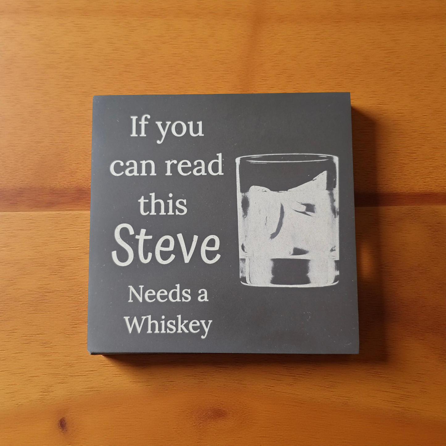 personalised slate coaster for whiskey drinkers