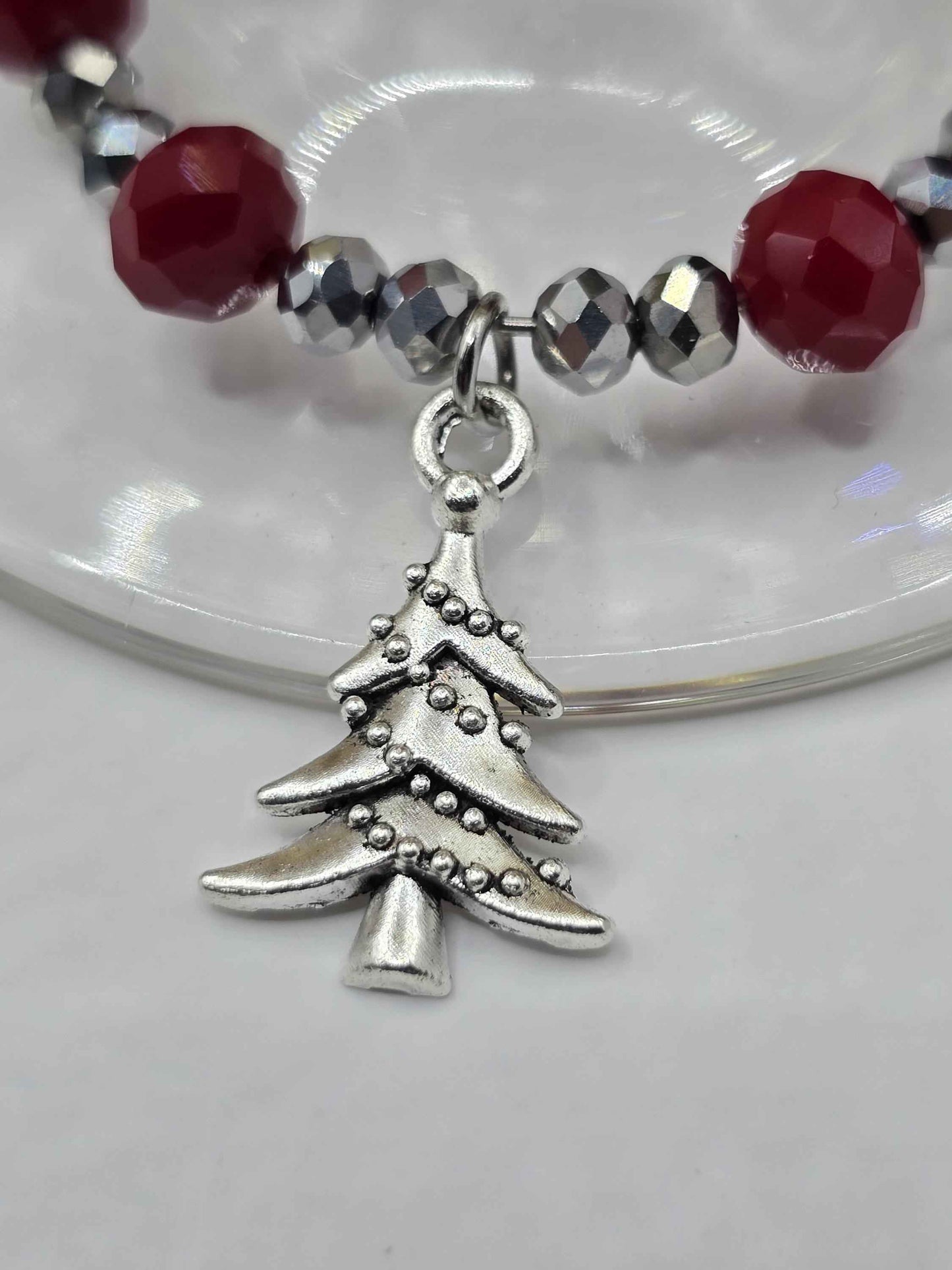 4 Pack Christmas Wine Glass Charms - Xmas Tree, Stocking, Gift, Snowflake