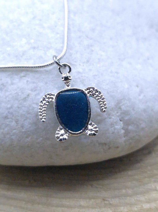 Sea Turtle Resin Filled Necklace with 46cm Snake Chain