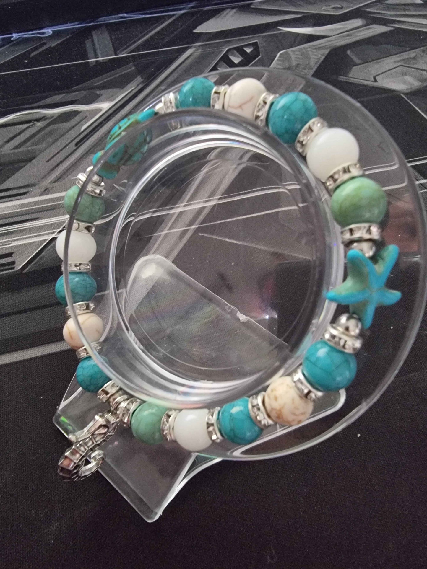 Ocean theme sea life bracelet, seahorse, starfish, sea turtle