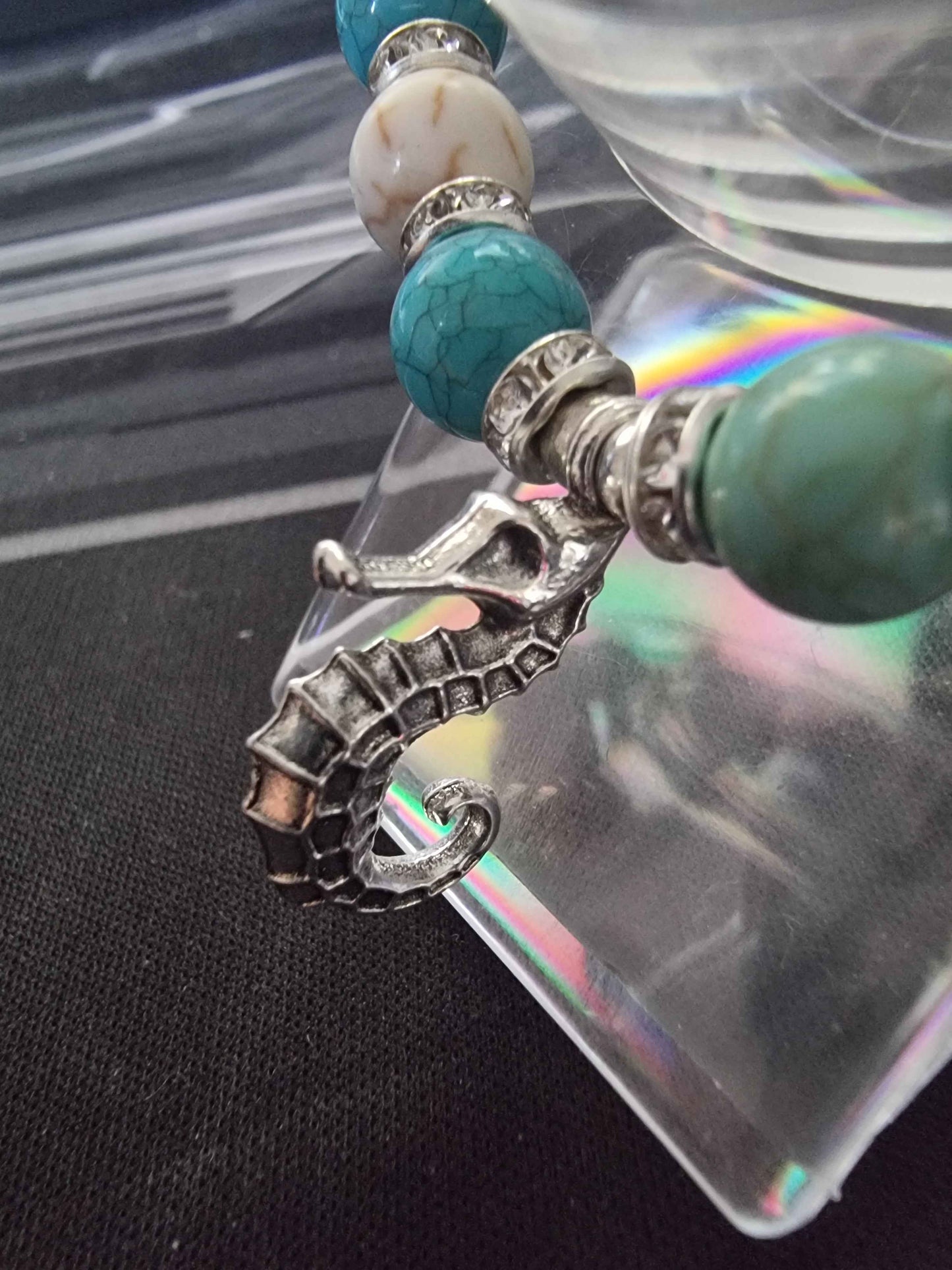 Ocean theme sea life bracelet, seahorse, starfish, sea turtle