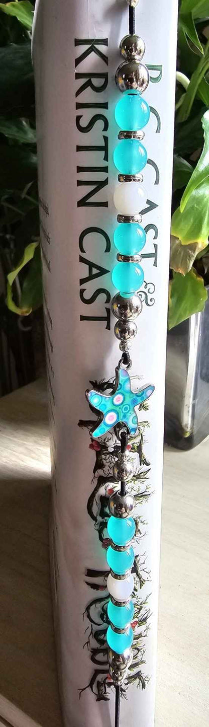 Starfish elastic wraparound Bookmark - Place holder for hardbacks, paperbacks, journals and diaries