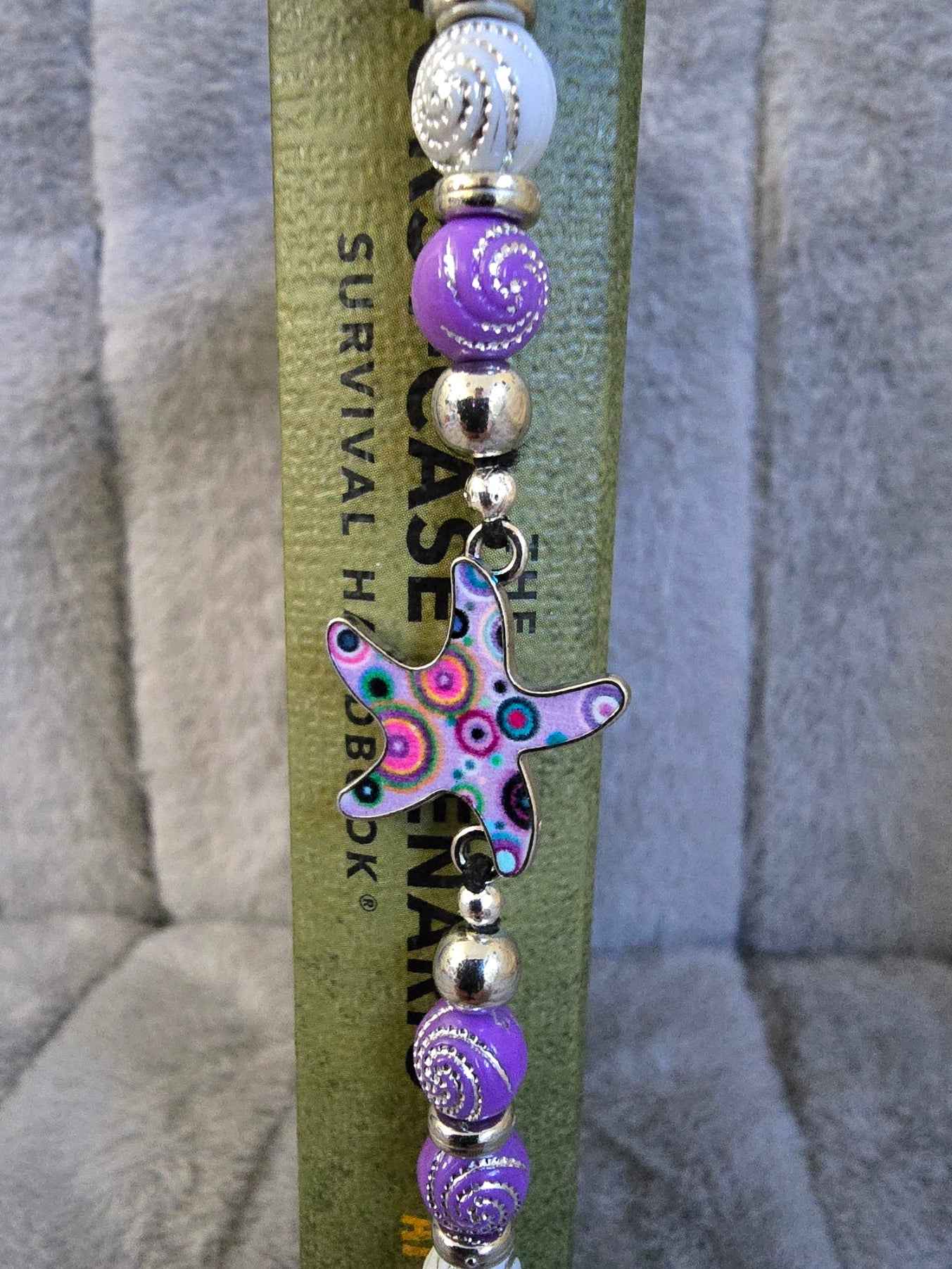 Starfish elastic wraparound Bookmark - Place holder for hardbacks, paperbacks, journals and diaries