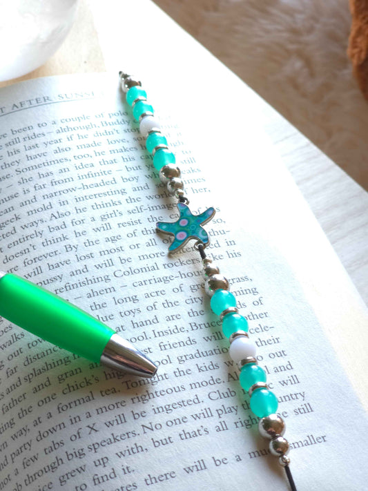 Starfish elastic wraparound Bookmark - Place holder for hardbacks, paperbacks, journals and diaries