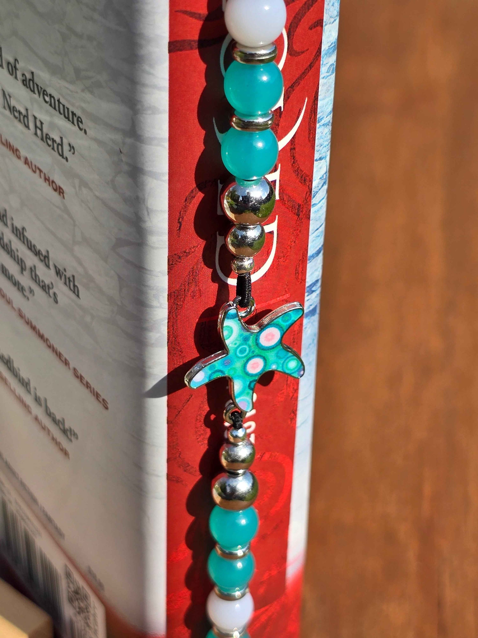 Starfish elastic wraparound Bookmark - Place holder for hardbacks, paperbacks, journals and diaries