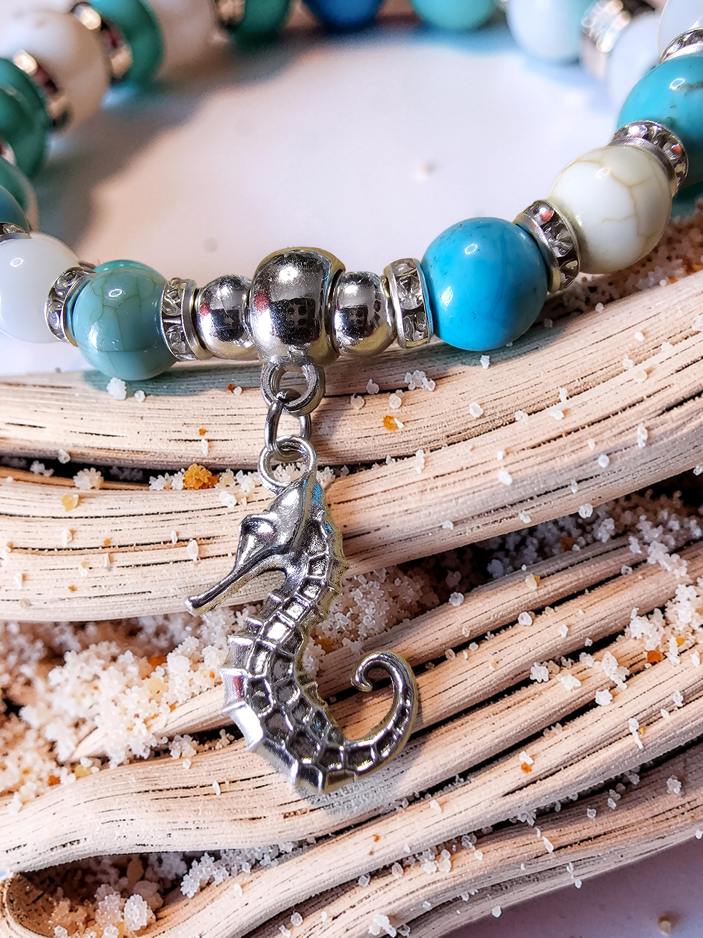 Ocean Theme Sea Life Bracelet with Seahorse, Starfish, and Sea Turtle