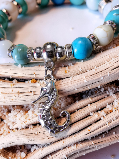Ocean Theme Sea Life Bracelet with Seahorse, Starfish, and Sea Turtle