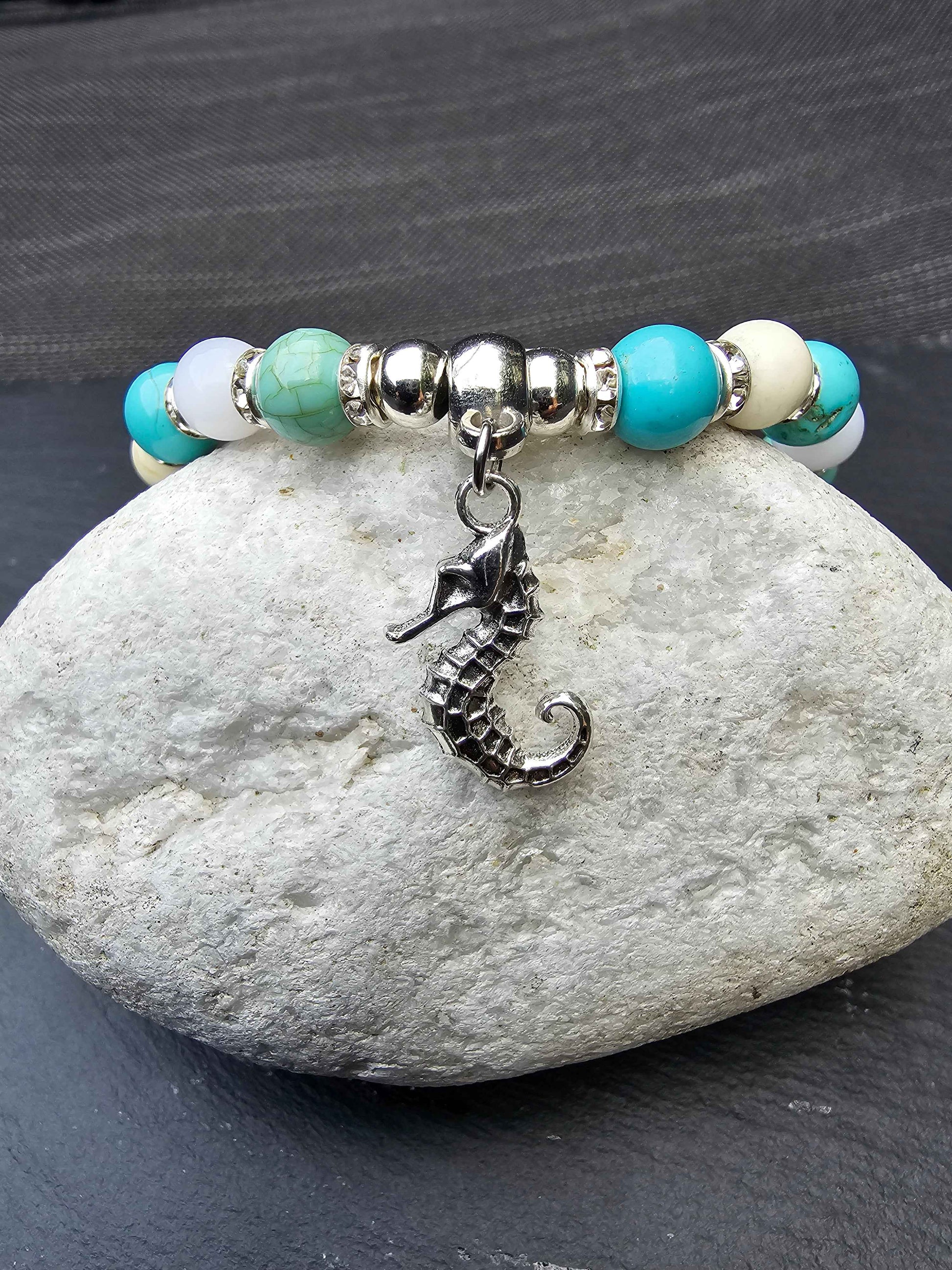 Ocean theme sea life bracelet, seahorse, starfish, sea turtle