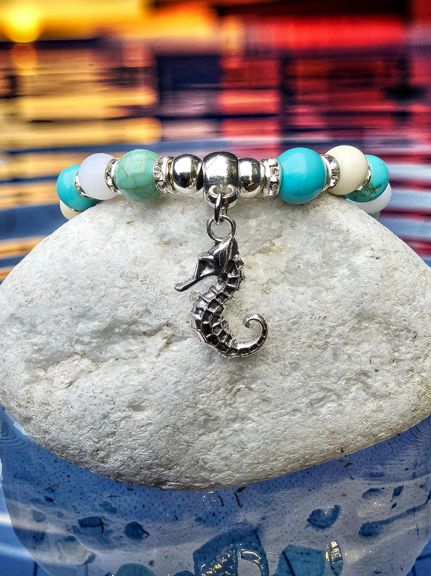 Ocean Theme Sea Life Bracelet with Seahorse, Starfish, and Sea Turtle