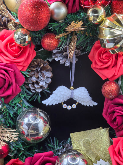 White Resin Angel Wings (Mum / Dad) - Hanging Decoration