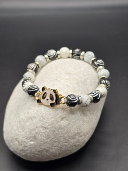 Panda themed kids bracelet - Black and white cute Panda design