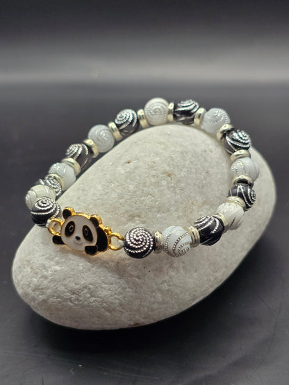 Panda themed kids bracelet - Black and white cute Panda design