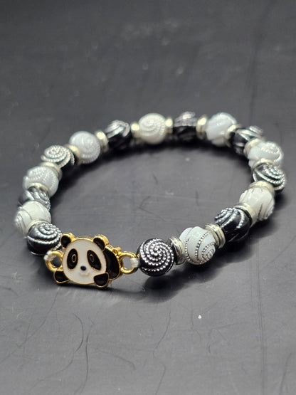 Panda themed kids bracelet - Black and white cute Panda design