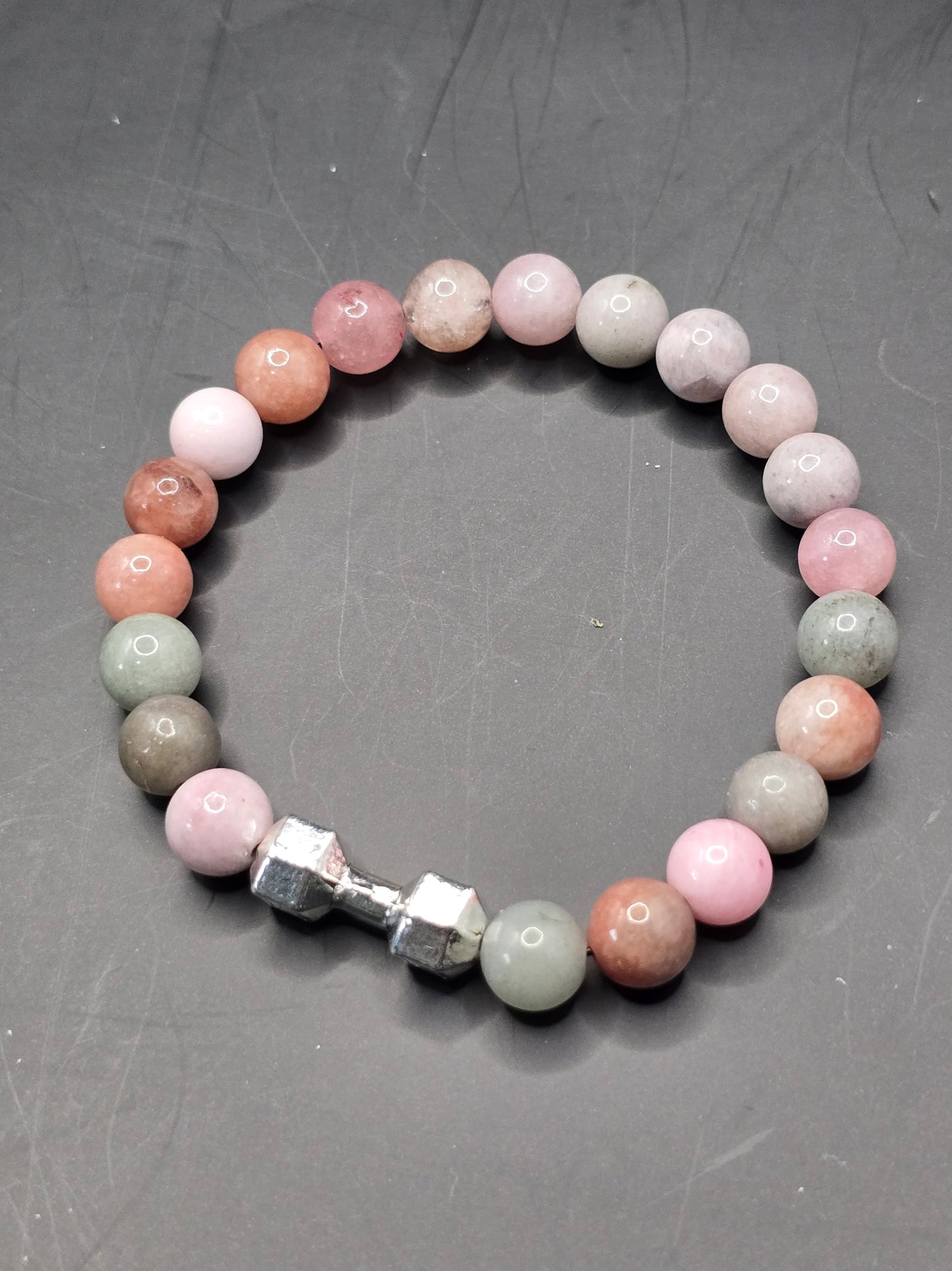 Women's Dumbbell beaded elastic bracelet with Live-Lift slogan