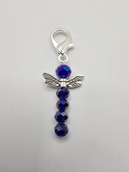 Dragonfly Zip charms - 4 pack of beaded bag charms