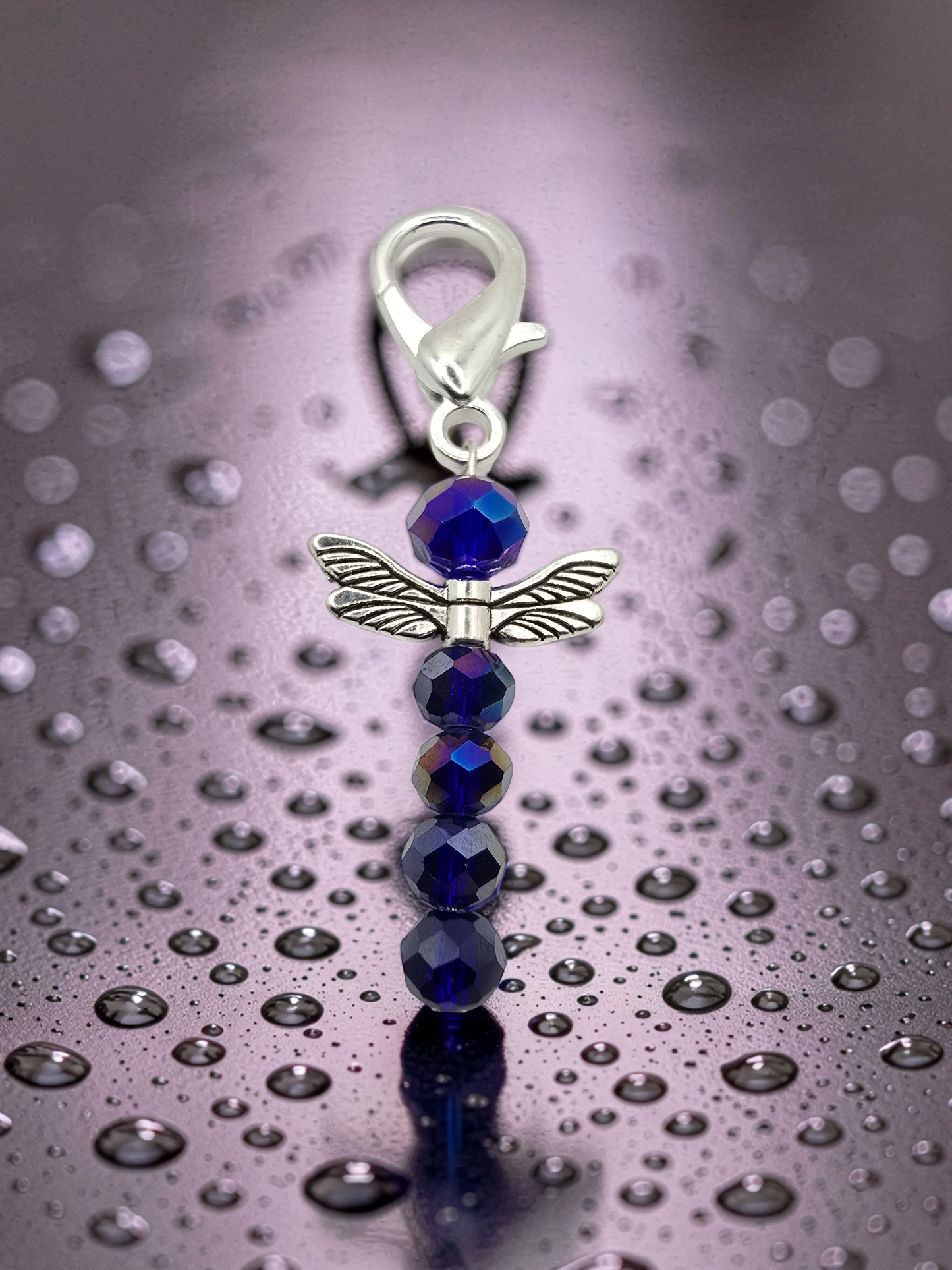 Dragonfly Zipper charms - 4 pack of beaded dragonfly bag charms