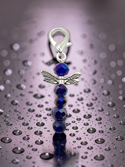 Dragonfly Zipper charms - 4 pack of beaded dragonfly bag charms