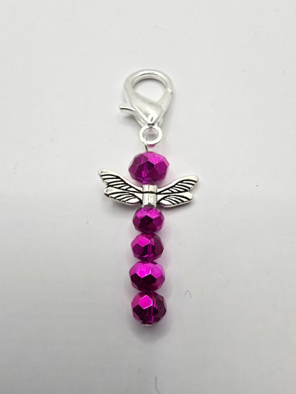 Dragonfly Zip charms - 4 pack of beaded bag charms