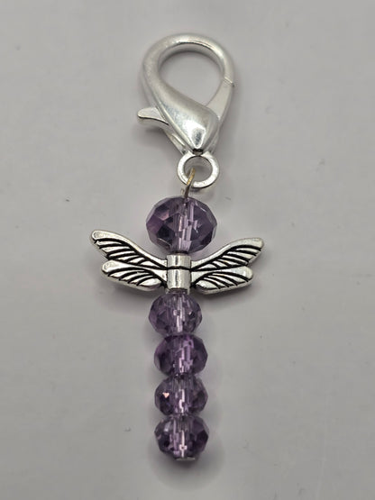 Dragonfly Zip charms - 4 pack of beaded bag charms