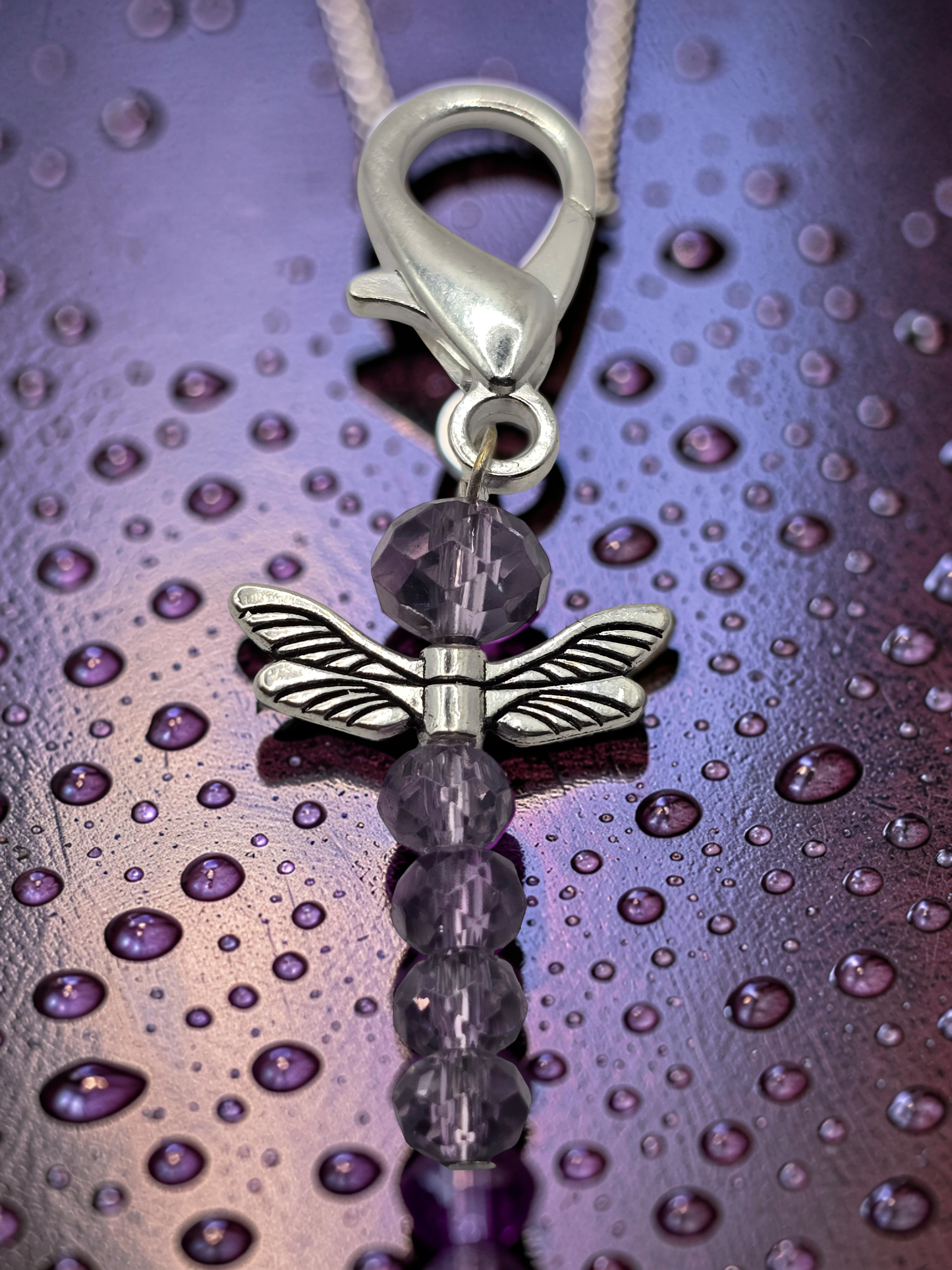 Dragonfly Zipper charms - 4 pack of beaded dragonfly bag charms