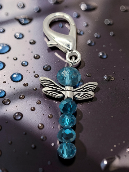 Dragonfly Zipper charms - 4 pack of beaded dragonfly bag charms