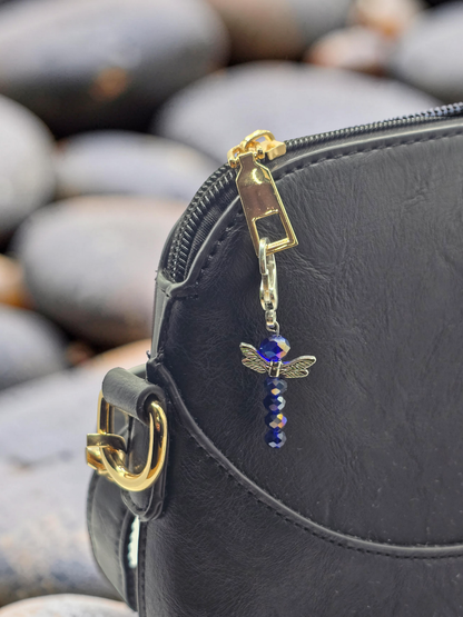 Dragonfly Zipper charms - 4 pack of beaded dragonfly bag charms