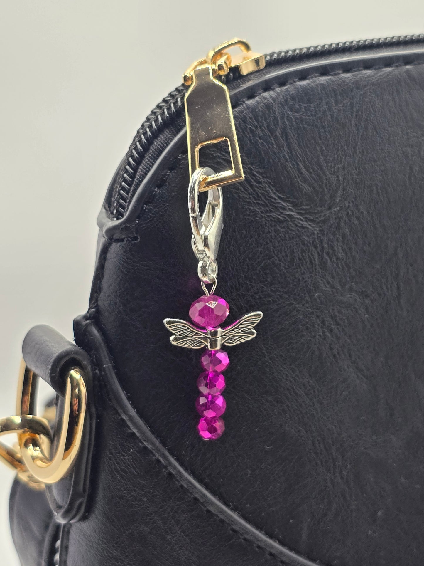 Dragonfly Zip charms - 4 pack of beaded bag charms
