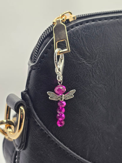 Dragonfly Zip charms - 4 pack of beaded bag charms