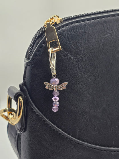 Dragonfly Zip charms - 4 pack of beaded bag charms