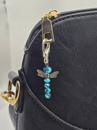 Dragonfly Zip charms - 4 pack of beaded bag charms