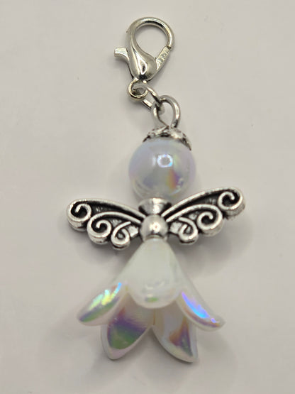 4 pack Angel zipper charms - Bellflower shaped angel charms
