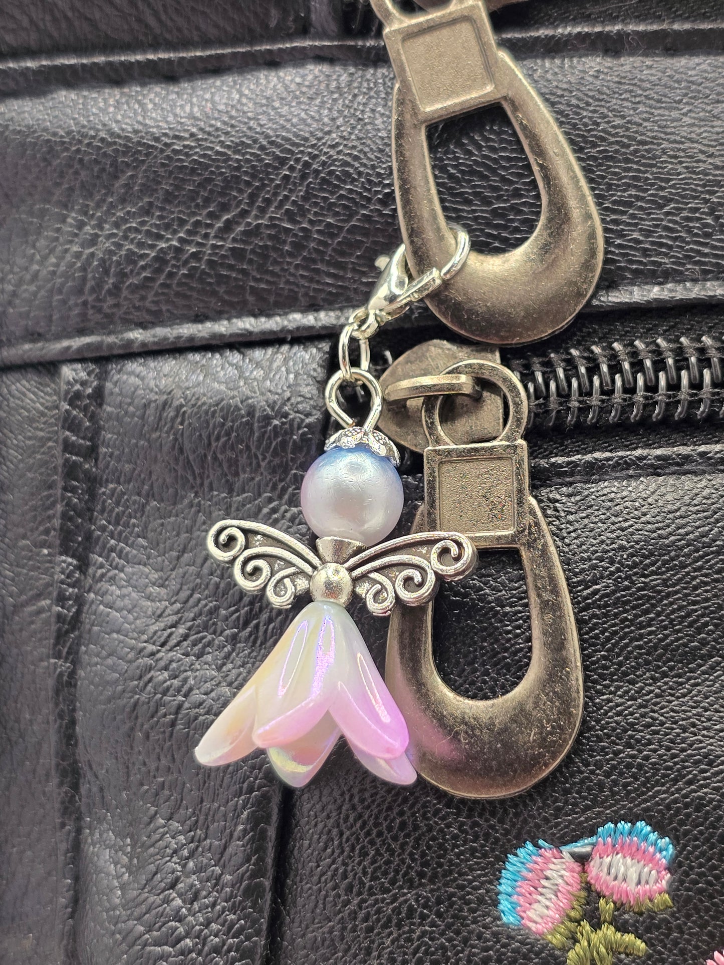 4 pack Angel zipper charms - Bellflower shaped angel charms