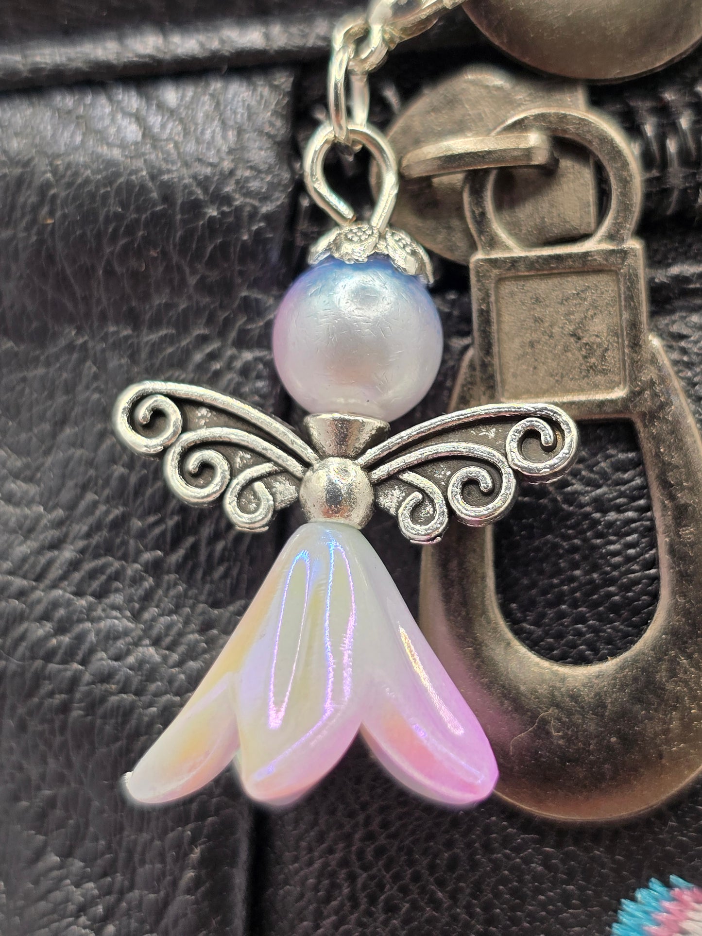 4 pack Angel zipper charms - Bellflower shaped angel charms