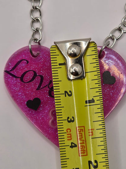 Love heart 2 piece jigsaw resin keyring - Valentines / Best friend gift