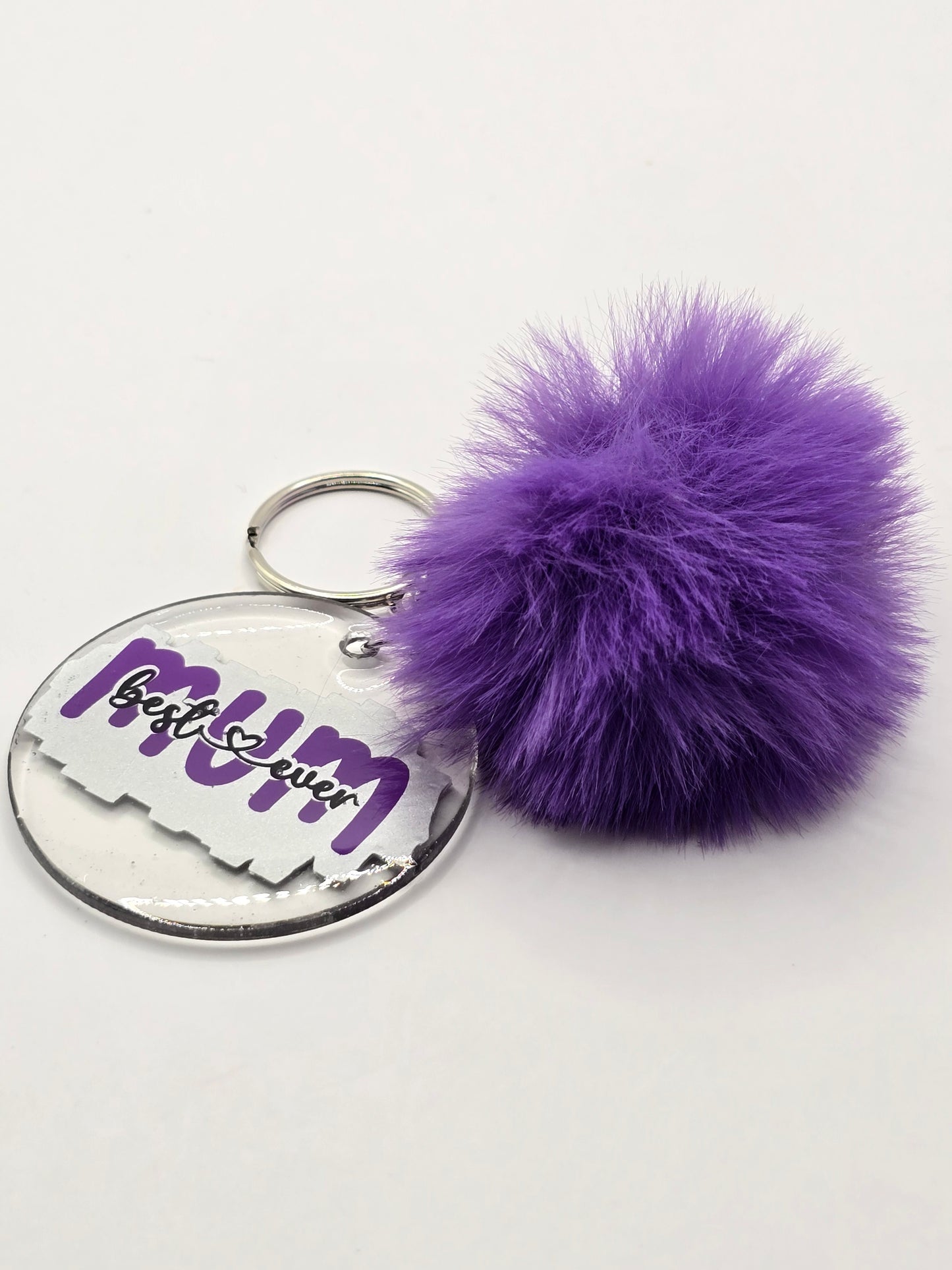 Best Ever Mum Pom Pom Keyring