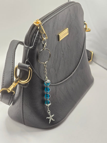 Silver Heart / Starfish / Sea Turtle, Zipper Pull Charm - Bag Accessory - Keyring