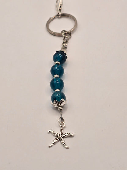 Silver Heart / Starfish / Sea Turtle, Zipper Pull Charm - Bag Accessory - Keyring