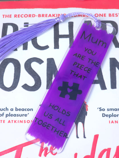 Mothers day bookmark - Acrylic bookmark with permanent vinyl design