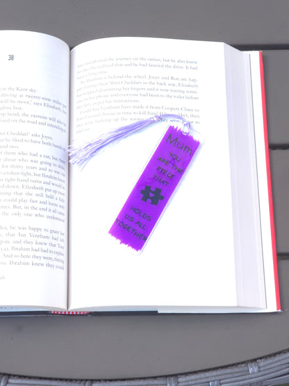 Mothers day bookmark - Acrylic bookmark with permanent vinyl design
