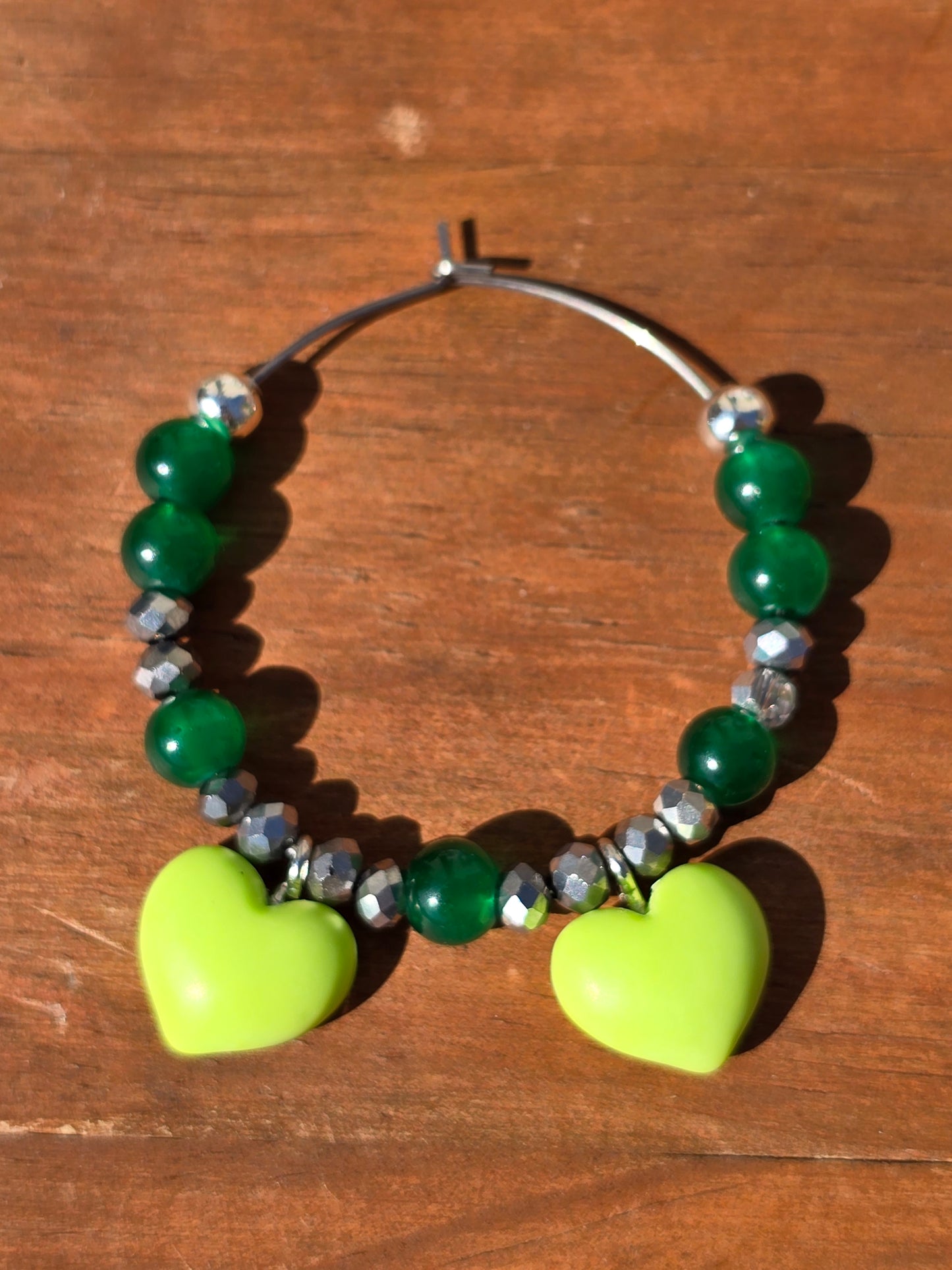 Heart Wine Glass Charms - Handmade 4 pack beaded drinks charms