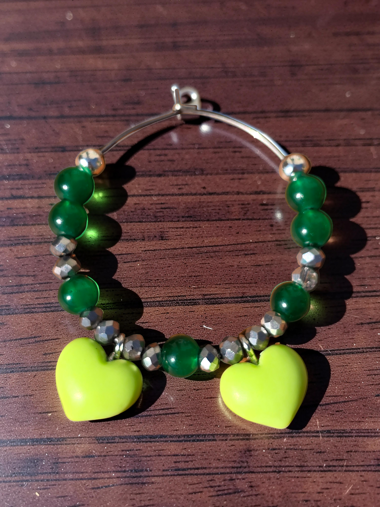Handmade Heart Wine Glass Charms, Set of 4 Colourful Drink Markers for Parties