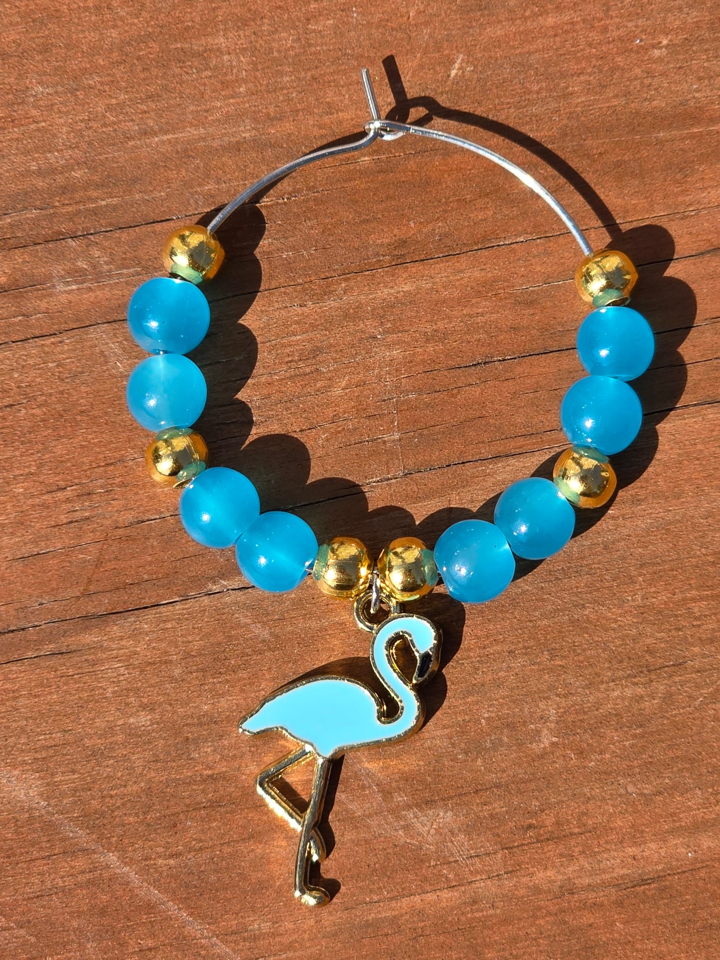 Flamingo Beaded Wine Charms - Drinks charms for wine / cocktail glasses